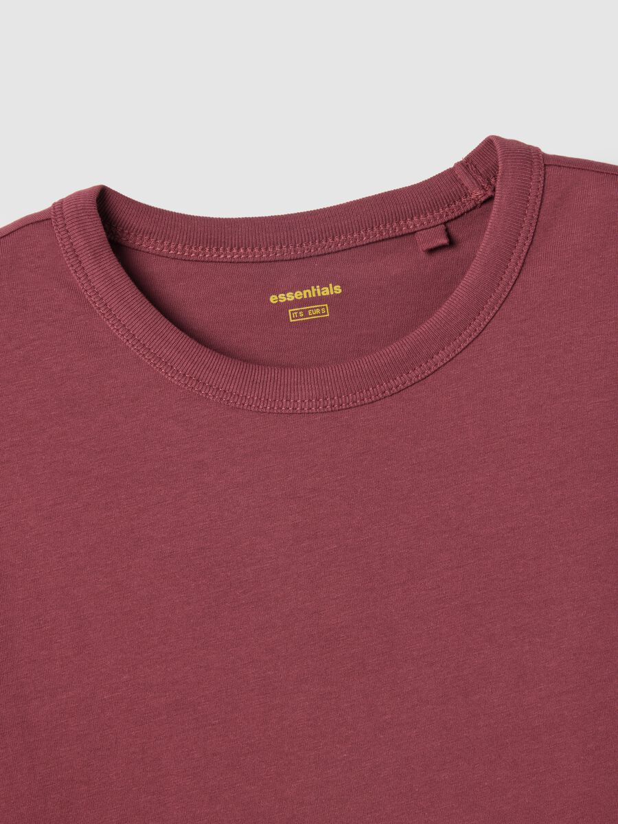 Long sleeve red T-shirt in pure cotton with regular fit_5