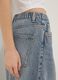 Jeans aus reinem Baumwoll-Denim in Blau mit weitem Bein_4