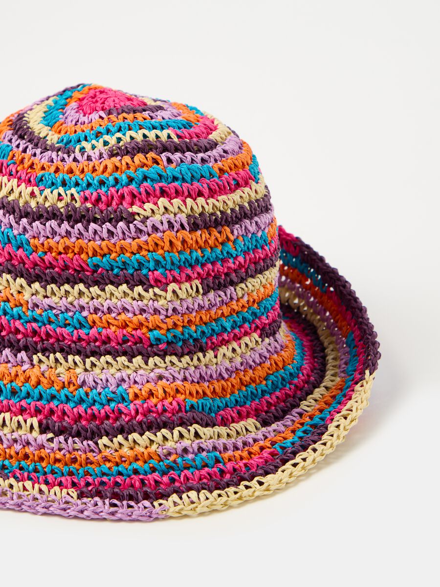 Sombrero de rafia multicolor_1