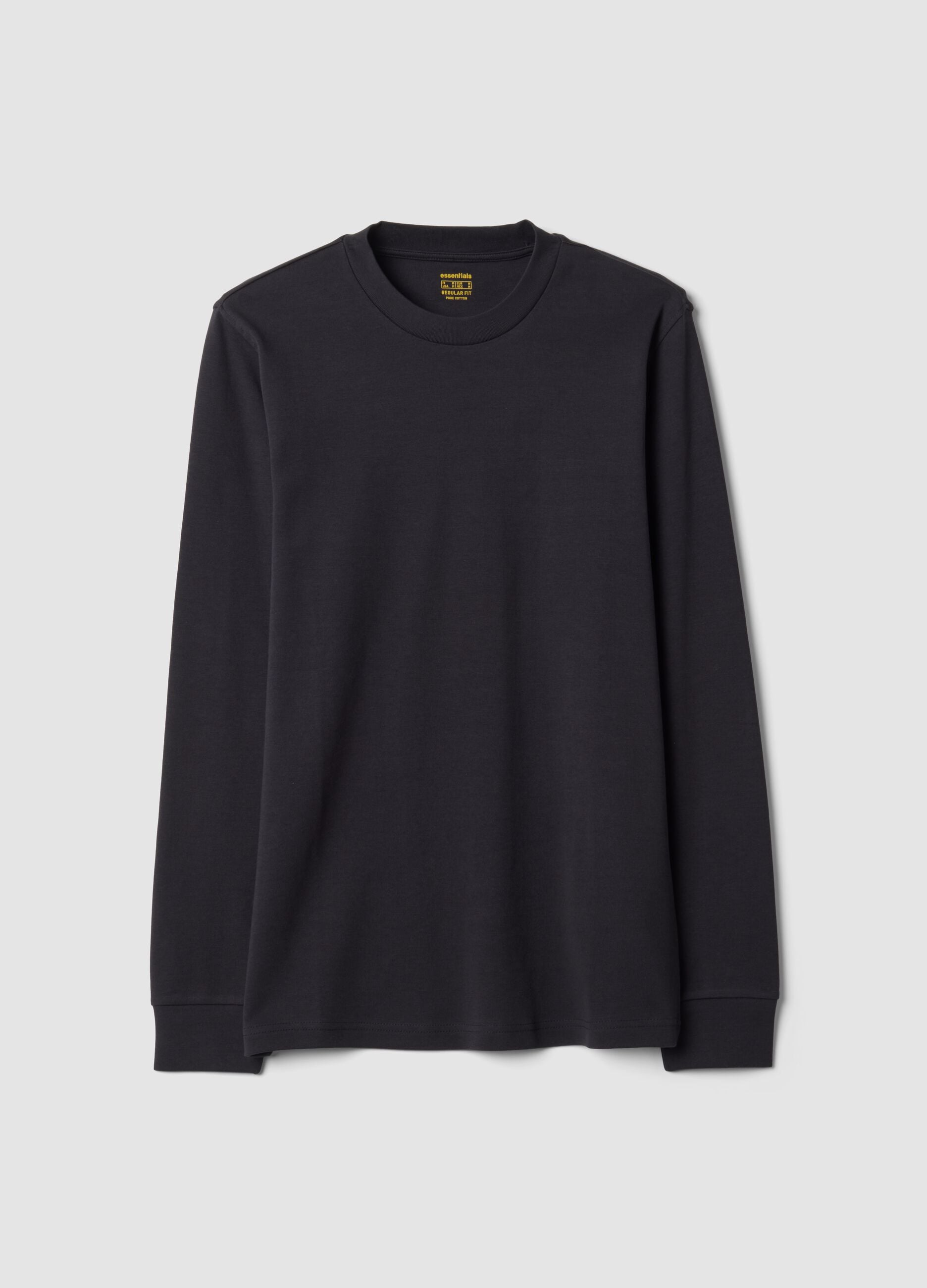 T-shirt grigia in puro cotone girocollo regular fit