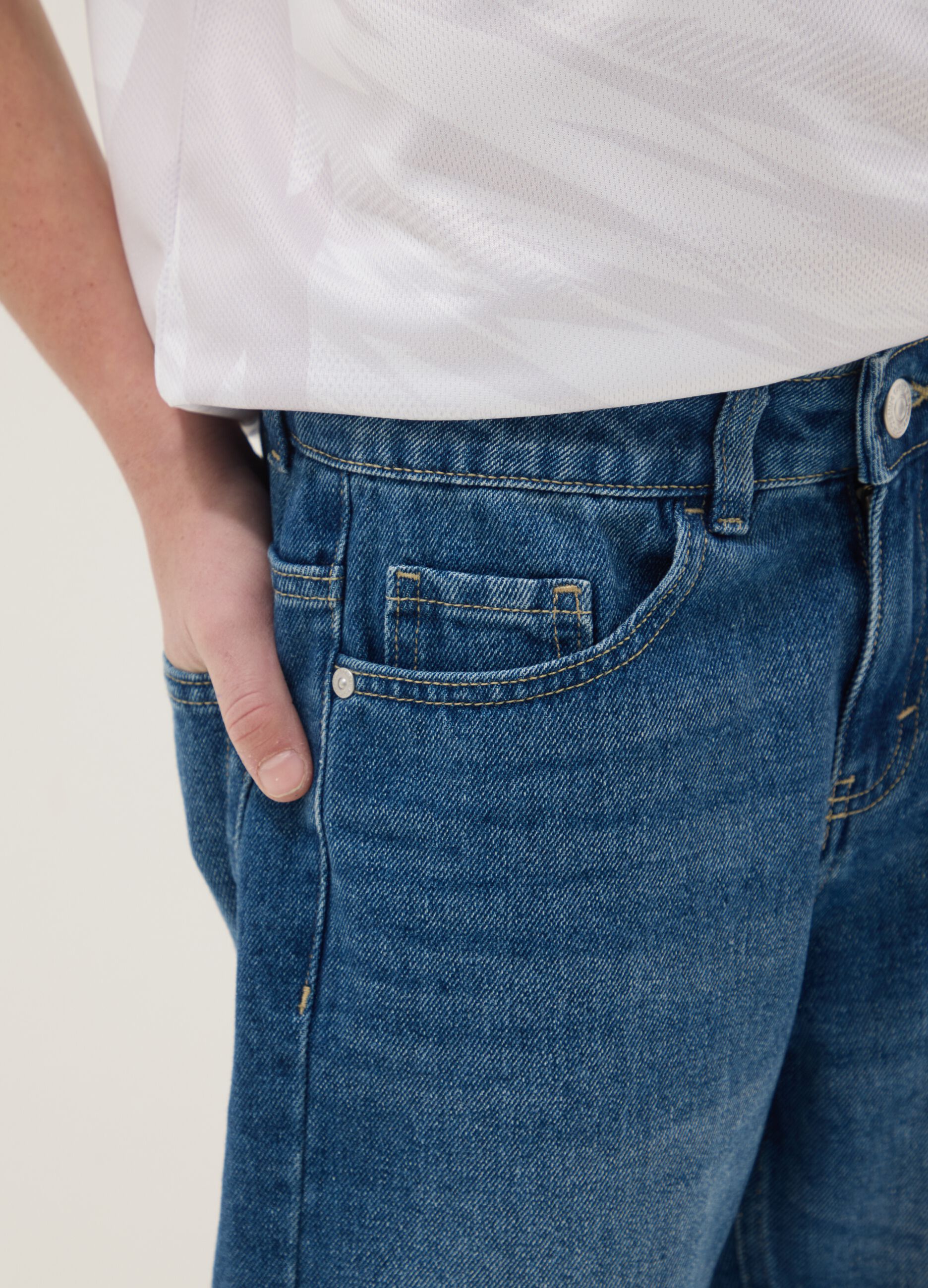 Blaue Denim-Shorts f&uuml;r Jungen aus Baumwollmix im Regular Fit