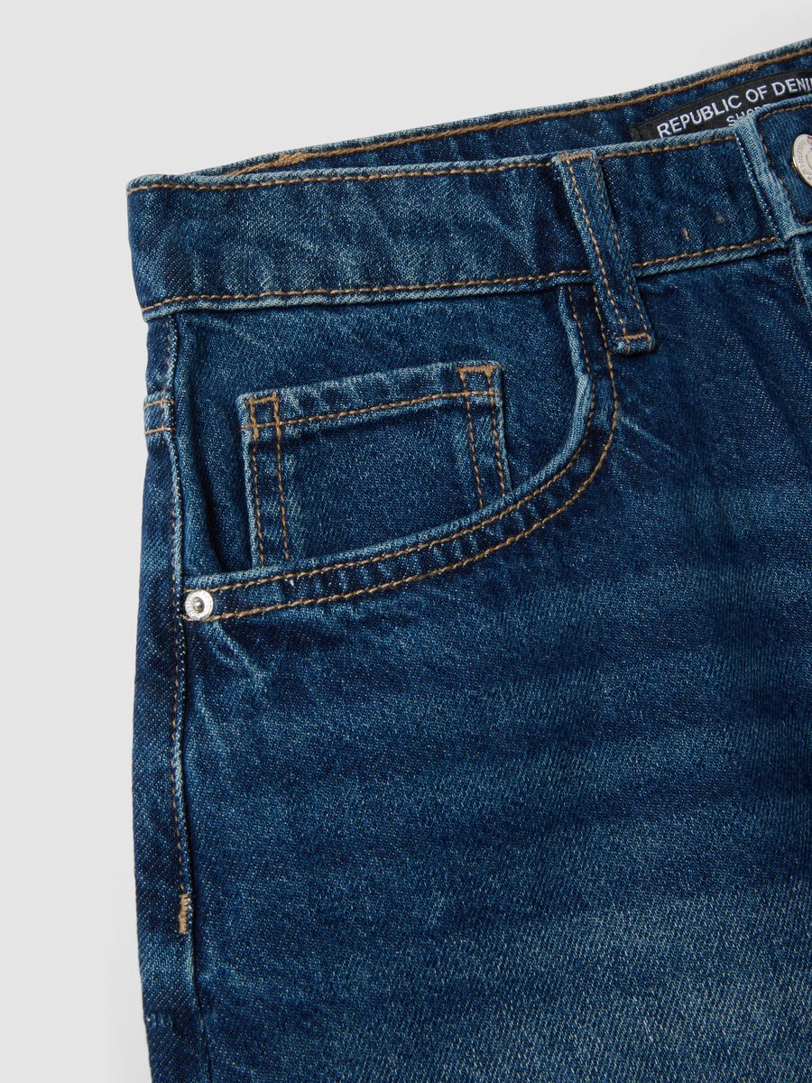 Blaue Shorts aus reiner Baumwolle_5