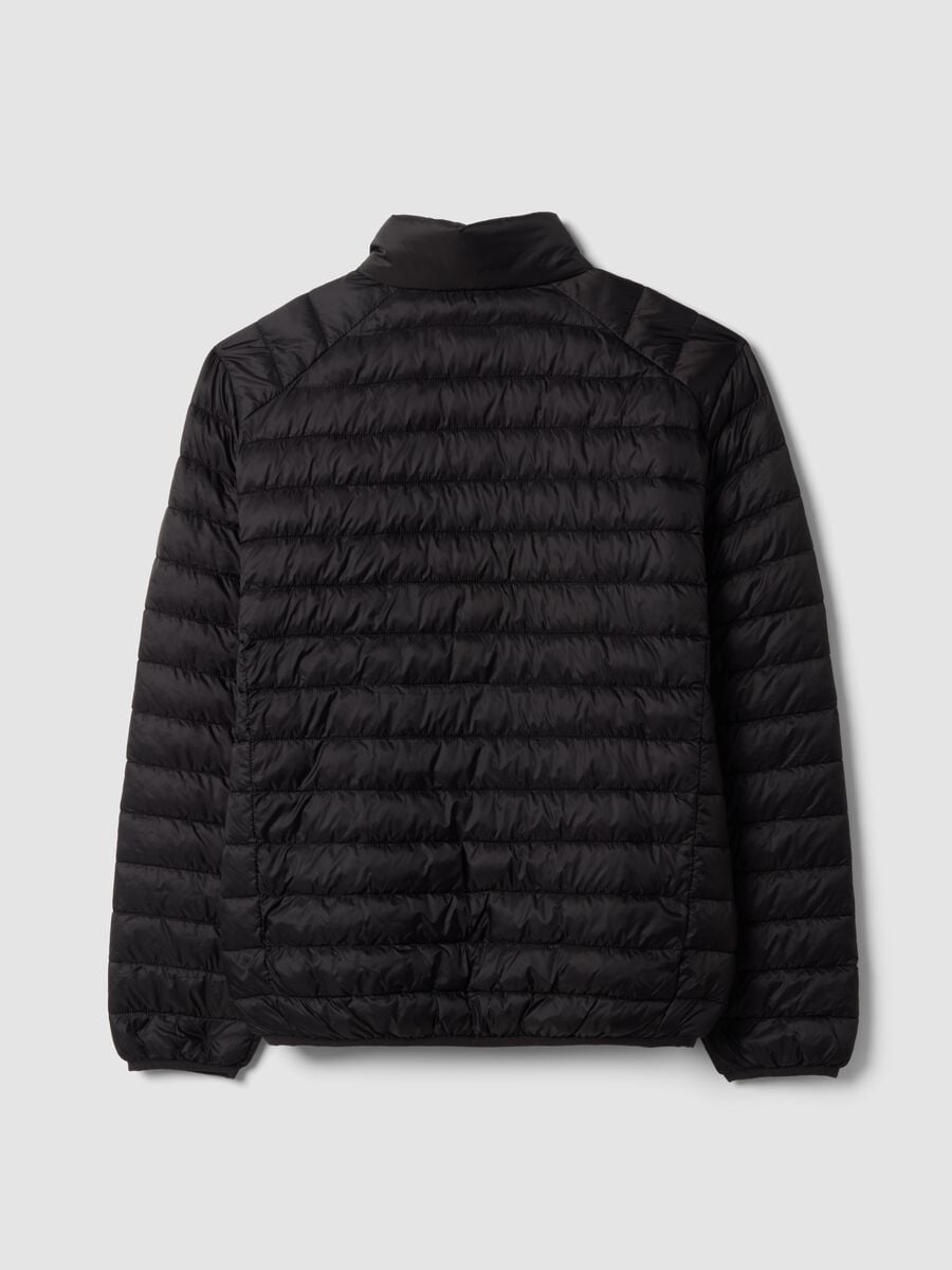 Black Ultralight padded jacket, regular fit, with zip_2