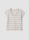 Camiseta beige de algod&oacute;n puro a rayas_4