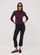 Purple ribbed viscose-blend top with high neck_1