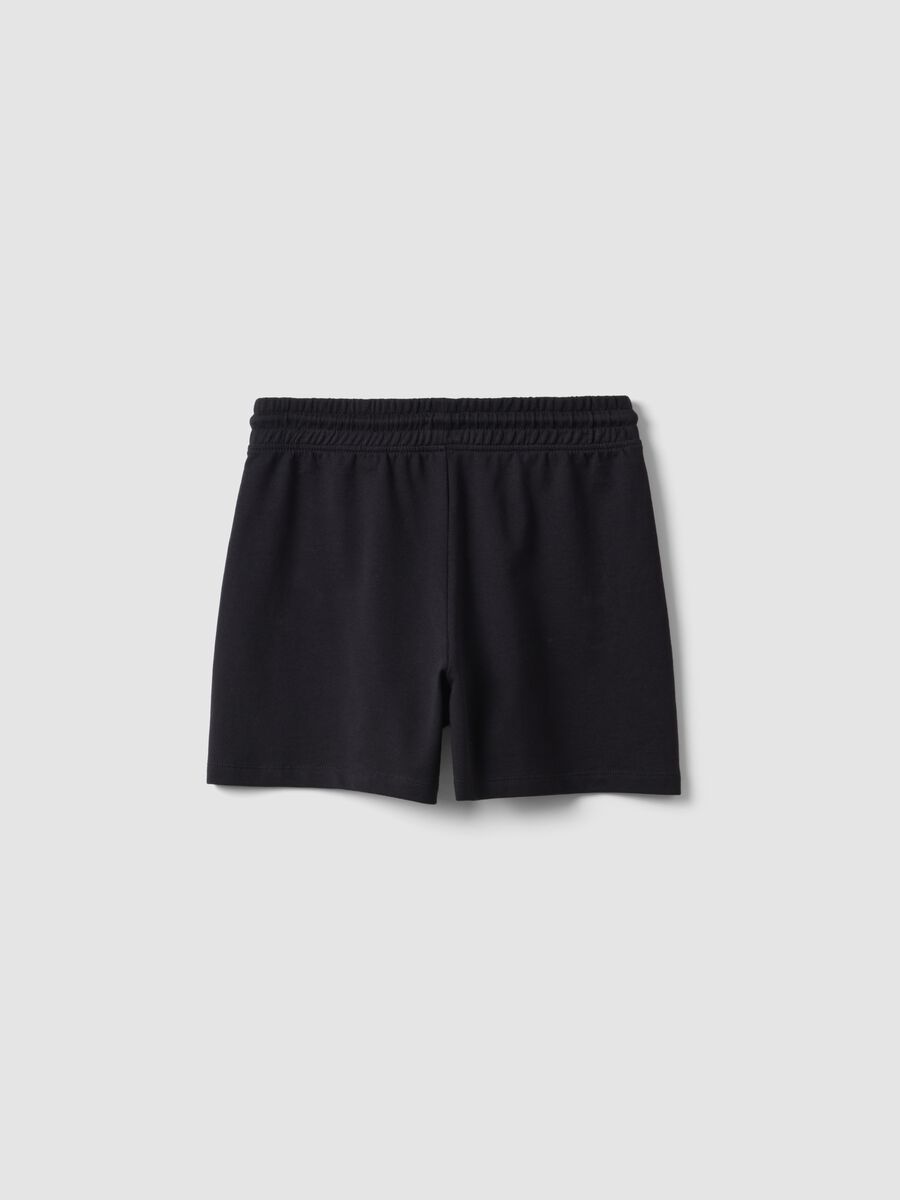 Short negro de algod&oacute;n 100% para ni&ntilde;a, corte regular_4