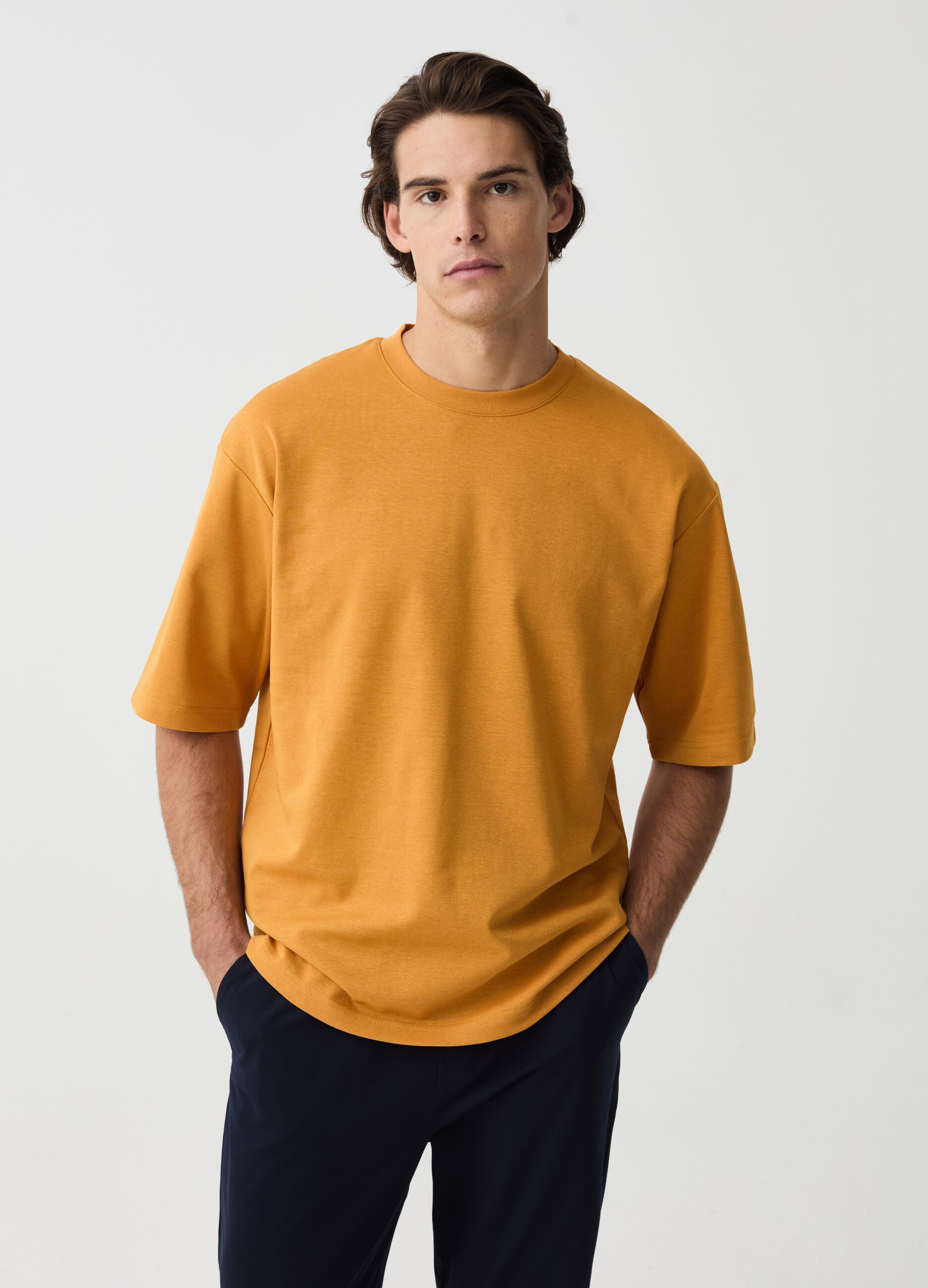 Boxy-fit T-shirt with round neck