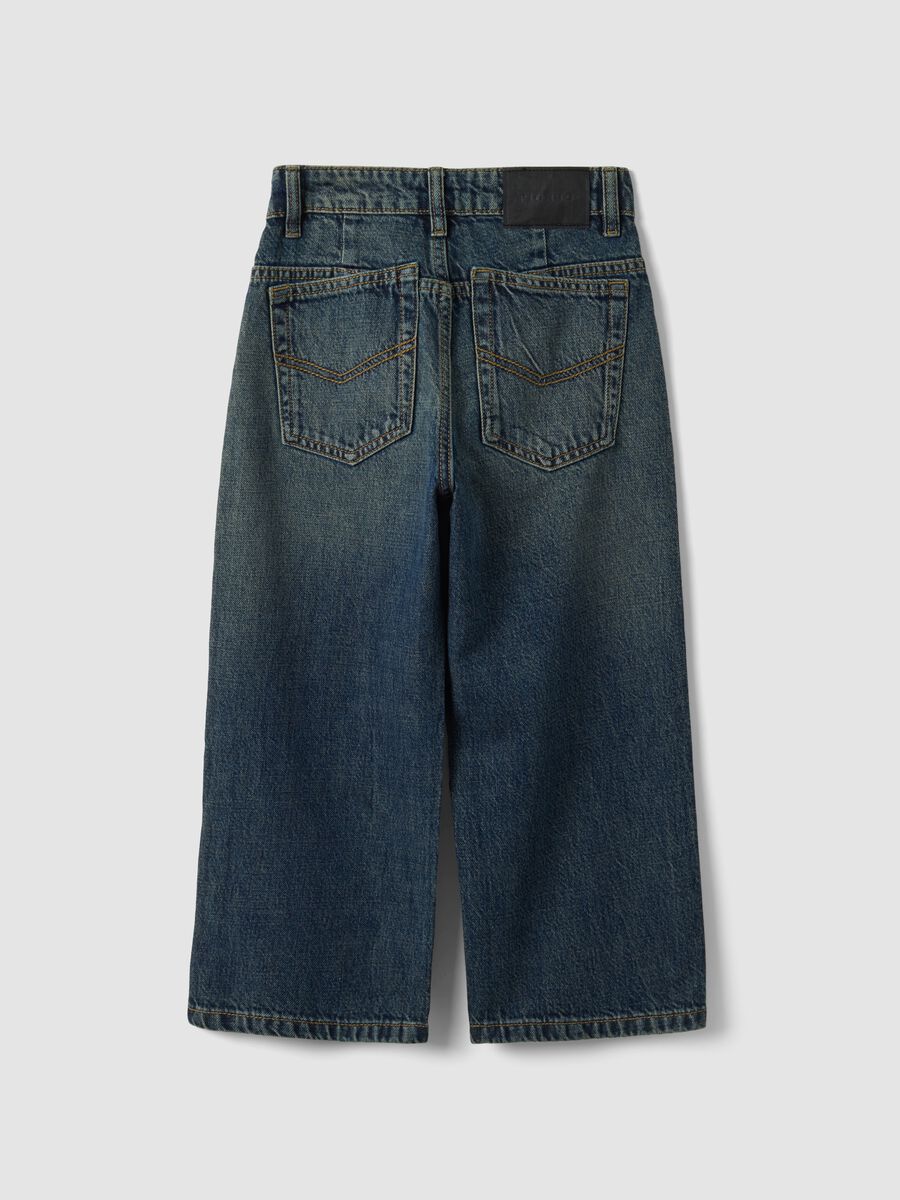 Boys&rsquo; blue 100% cotton skater-fit jeans_1
