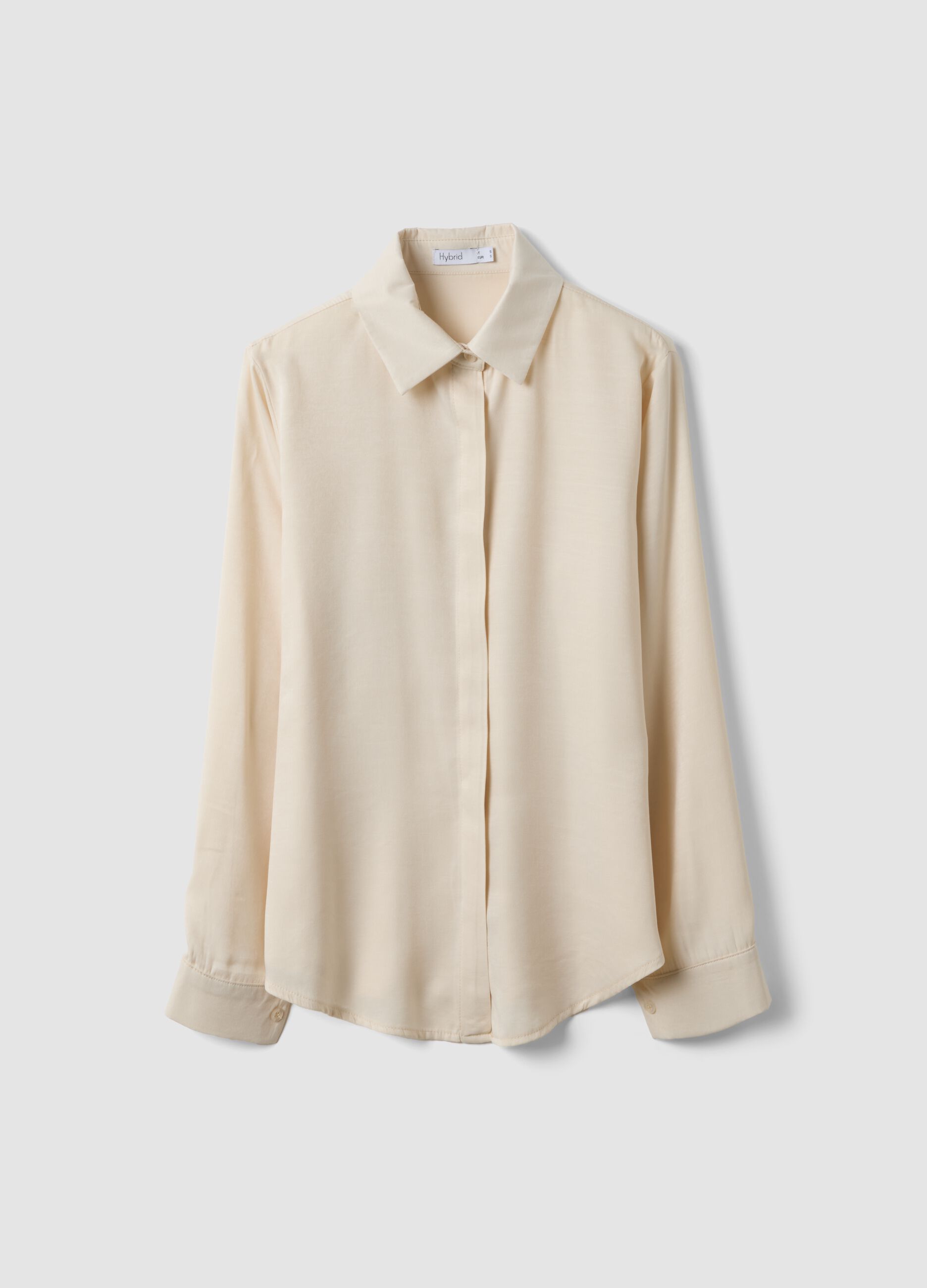 Beiges Shacket aus Viskosemix, Regular Fit