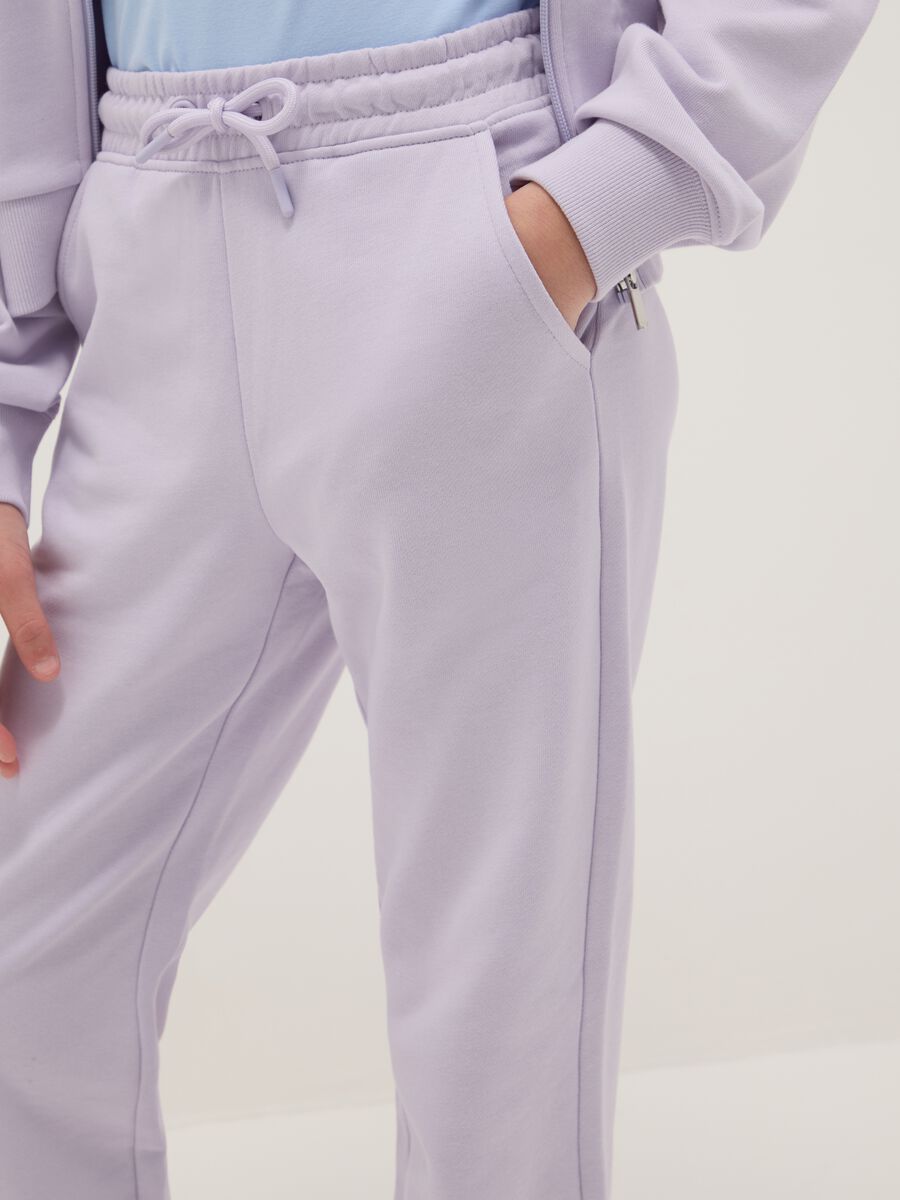 Girls' purple pure cotton trousers regular fit_2