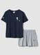 Blue and grey pure cotton short pyjamas with Peanuts print_4