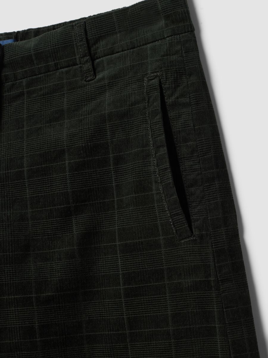 Pantaloni neri wide leg in cotone elasticizzato_1