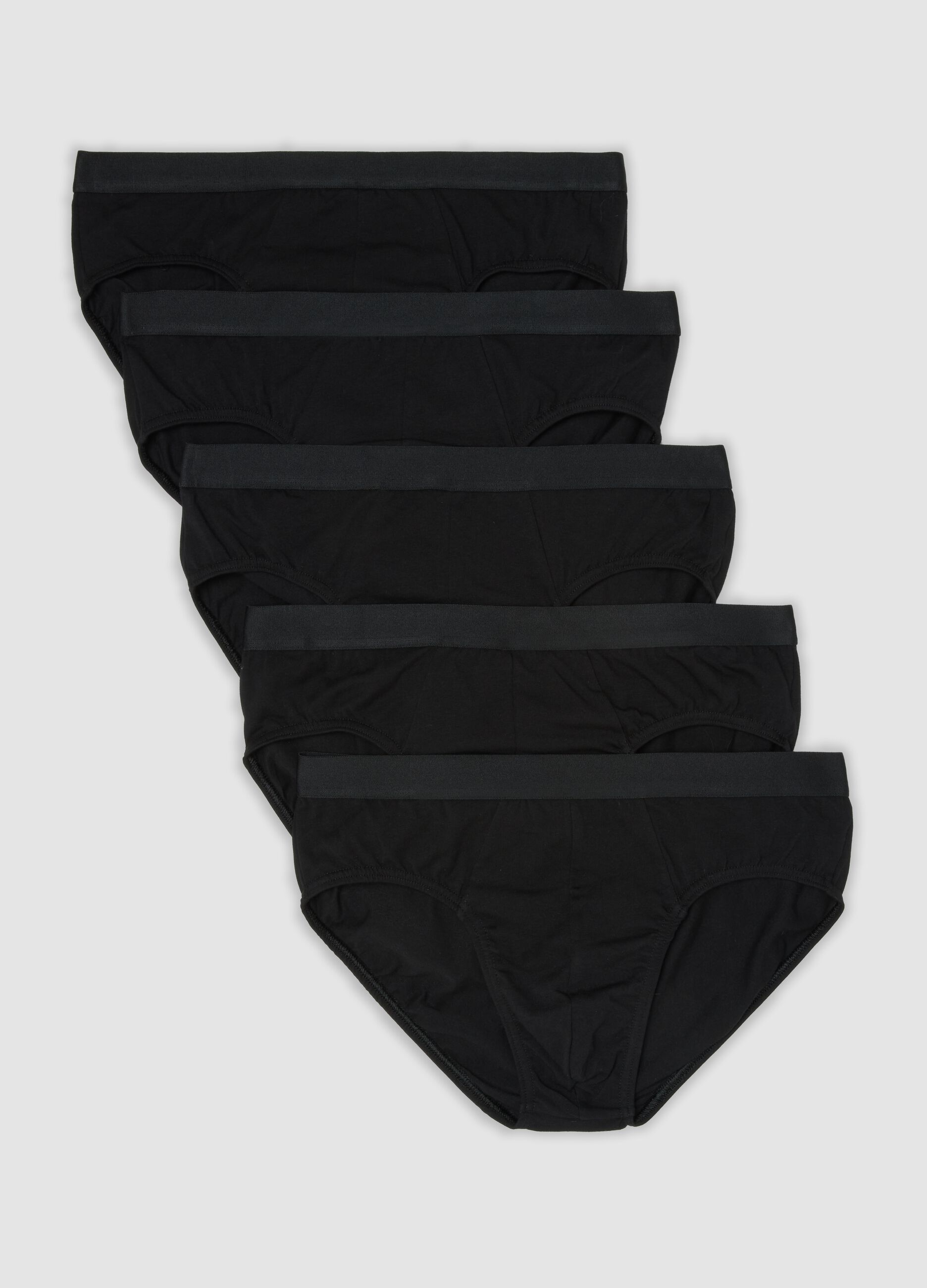 5er-Pack schwarze Herren-Slips aus elastischer Bio-Baumwolle