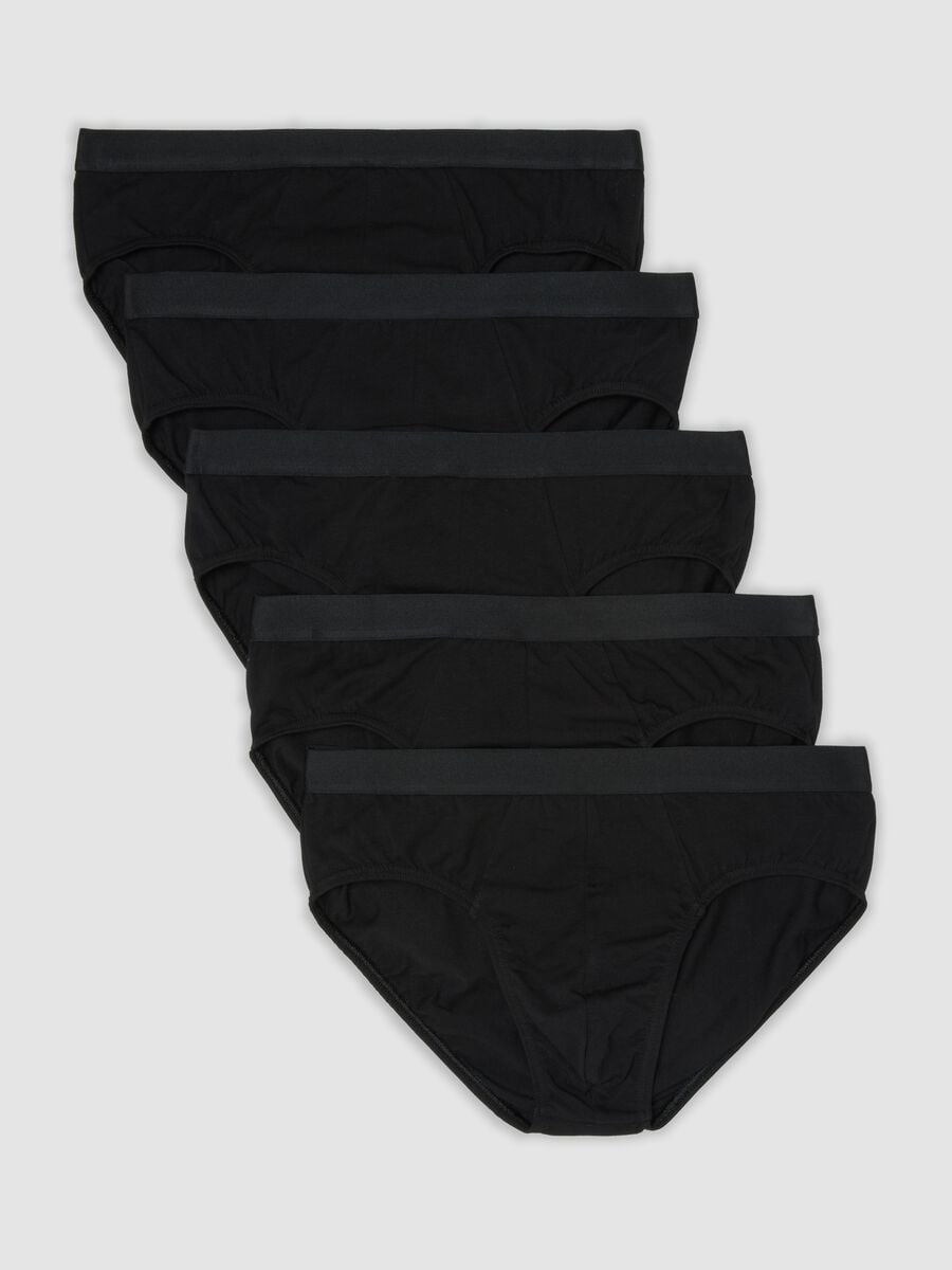 5er-Pack schwarze Herren-Slips aus elastischer Bio-Baumwolle_4