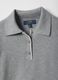 Grey viscose blend regular fit polo shirt_5