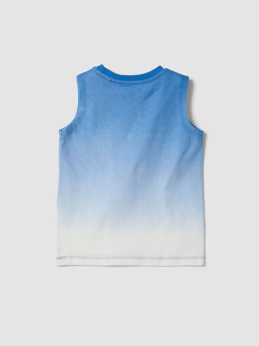 Blue ombr&eacute; pure cotton vest top_1