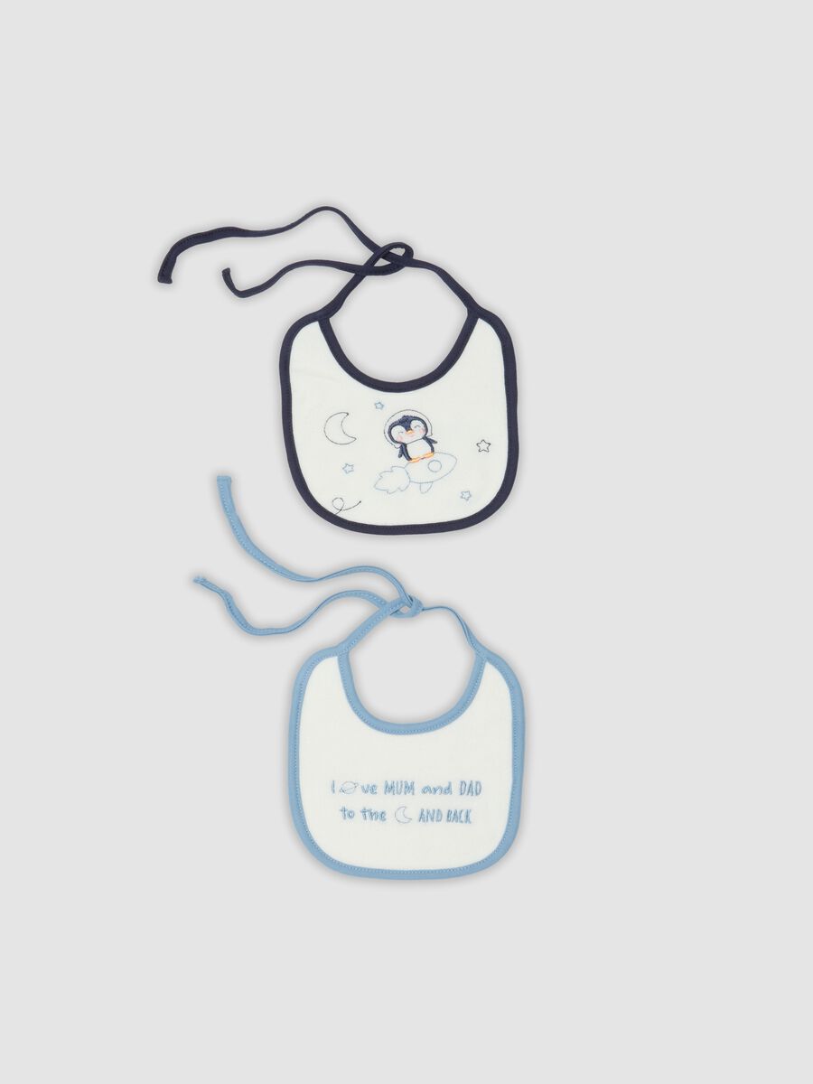 Bipack bavaglini azzurri in misto cotone organico_0