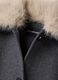 Grey wool and viscose-blend shacket with faux-fur collar_1