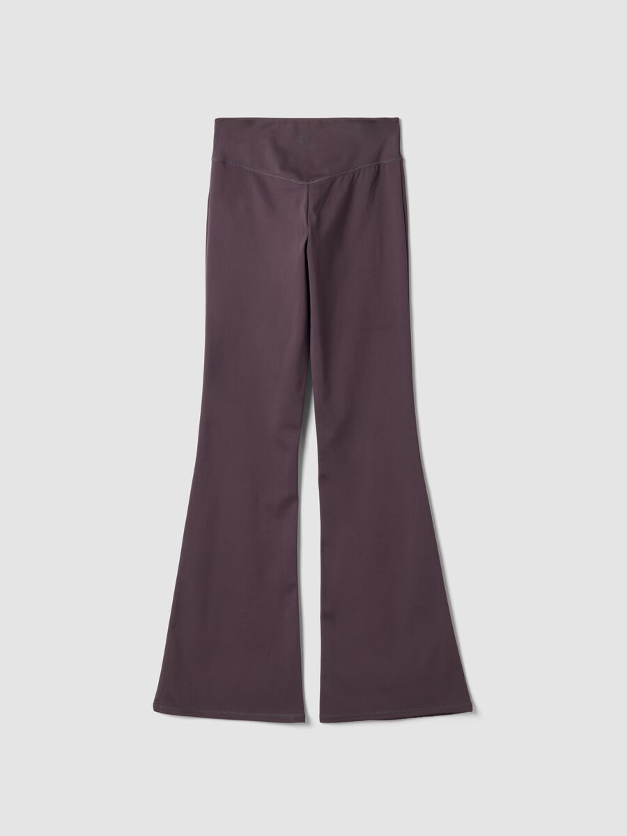 Purple Flared Leggings in Stretch Fabric_6