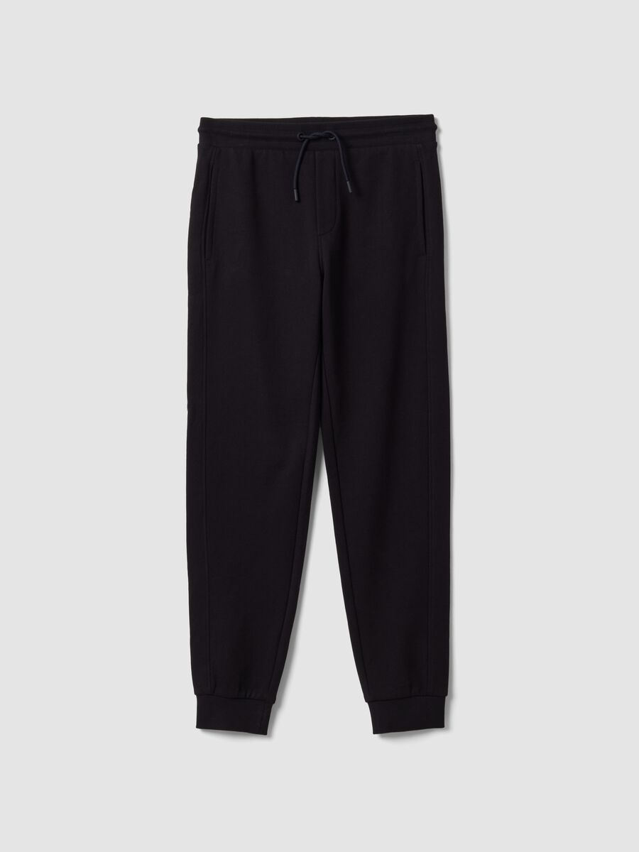 Black organic cotton jogger trousers_4