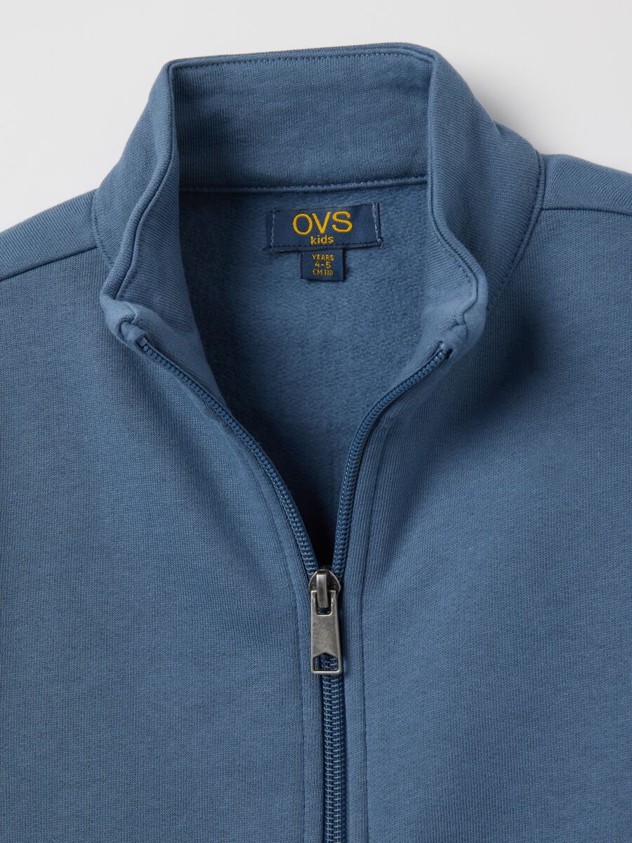 Children's blue cotton hoodie with zip_2