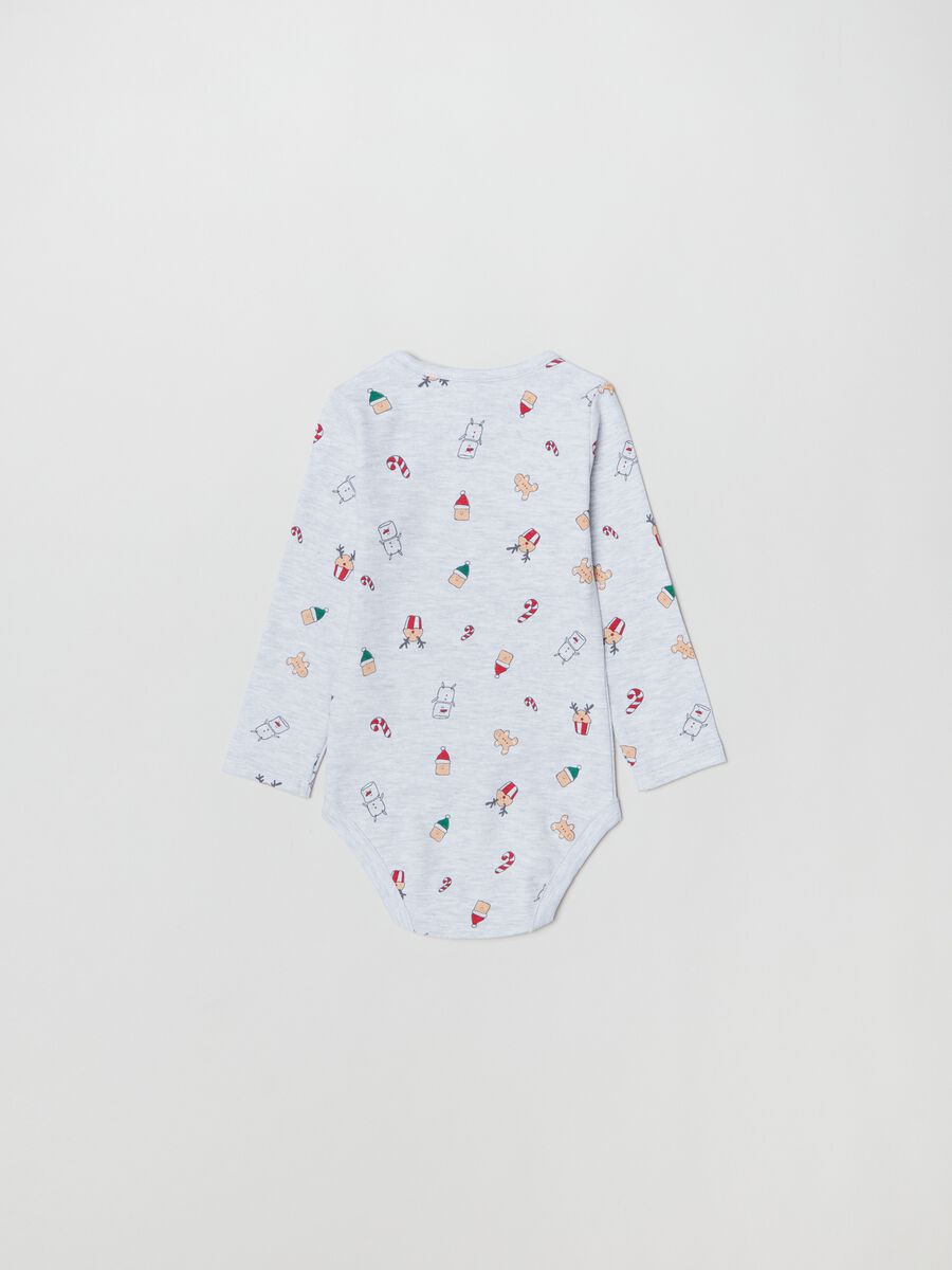 Two-pack long-sleeved onesies with Christmas print_1