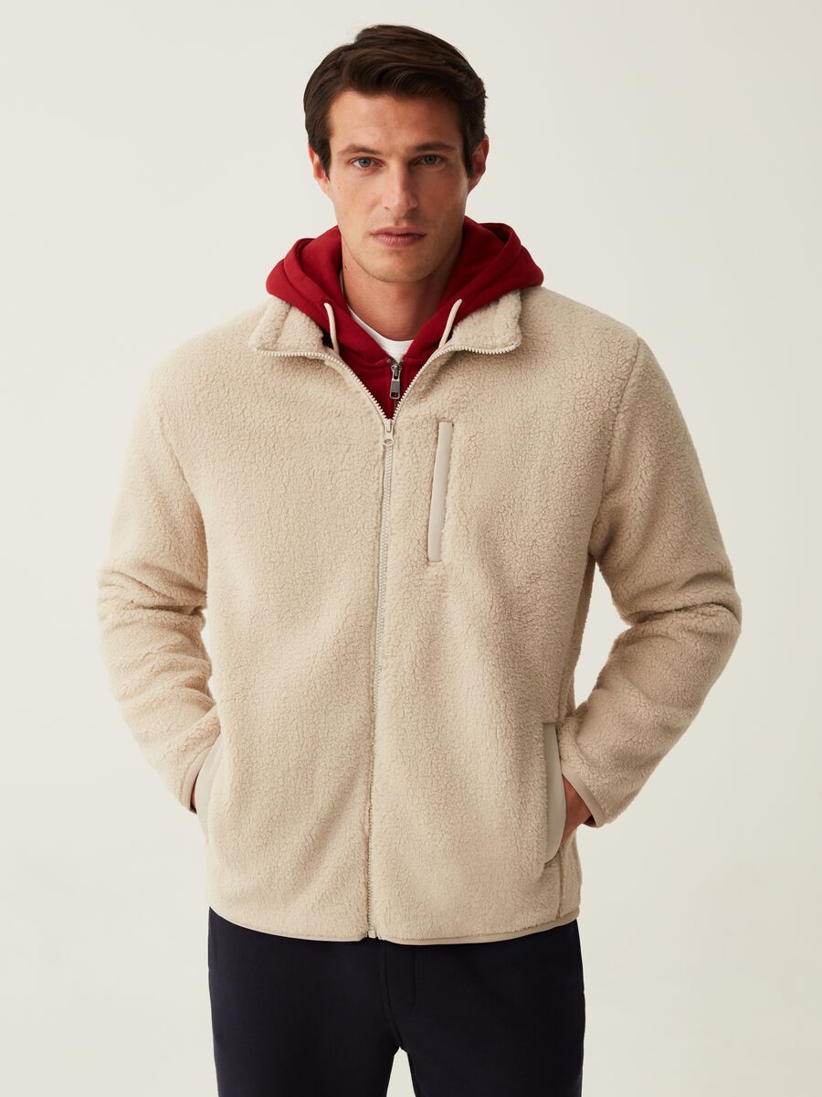 Half-zip sweatshirt in sherpa_0