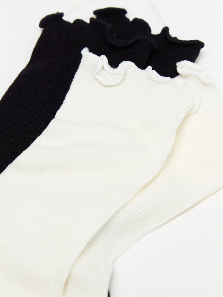 Three-pair pack short socks with wavy trim_1