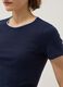 Blue pure cotton regular fit T-shirt with contrast stitching_3