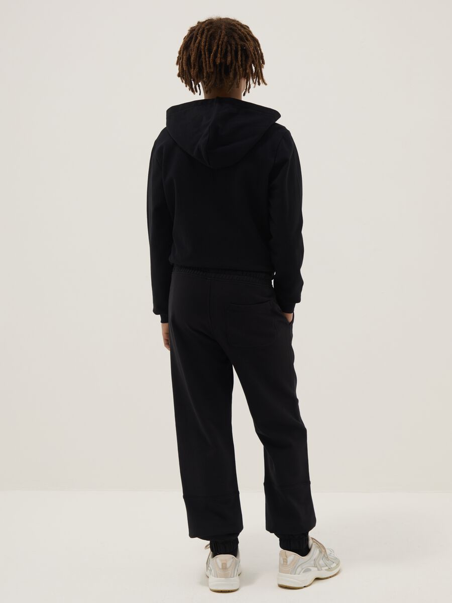 Black boy's jogger trousers in pure organic cotton regular fit_1
