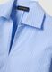 Blue striped pure cotton poplin shirt with V-neck_5