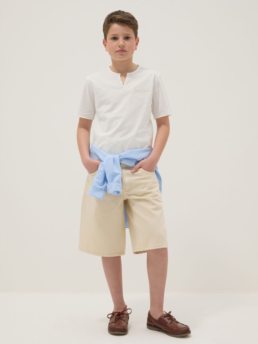Boys' Beige Pure Cotton Baggy Shorts_0