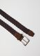 Braided brown belt with metal buckle_1