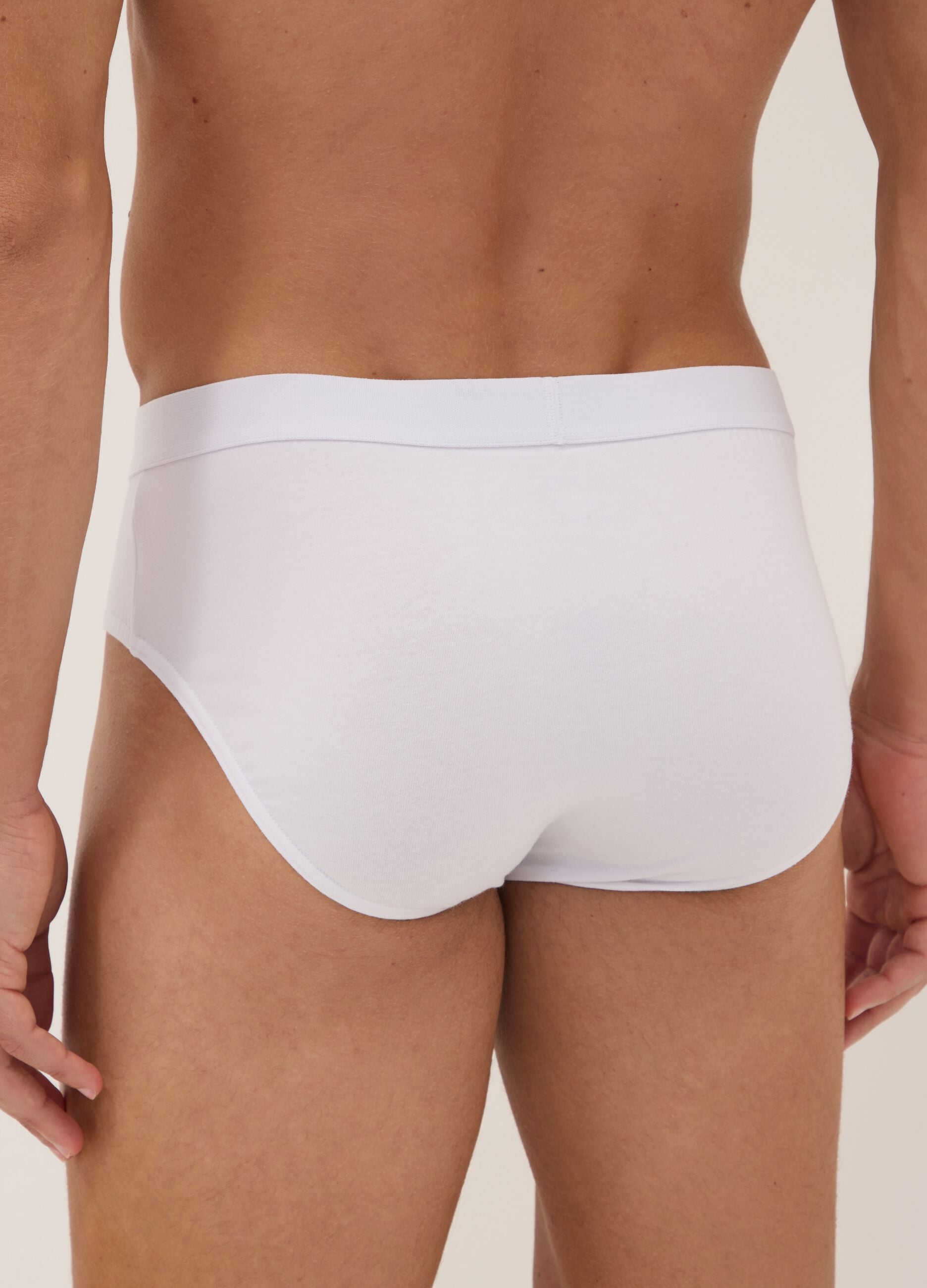 5er-Pack weisse Slips aus elastischer Bio-Baumwolle