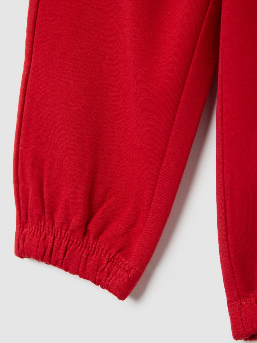 Girls' Red Stretch Cotton Trousers, Regular Fit_3