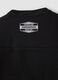 Black pure cotton crew-neck T-shirt with street print, relaxed fit_3