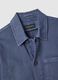 Regular fit blue stretch cotton jacket with collar and buttons_5