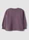 Sweatshirt roxa de gola redonda em algod&atilde;o puro com estampado de flor_1