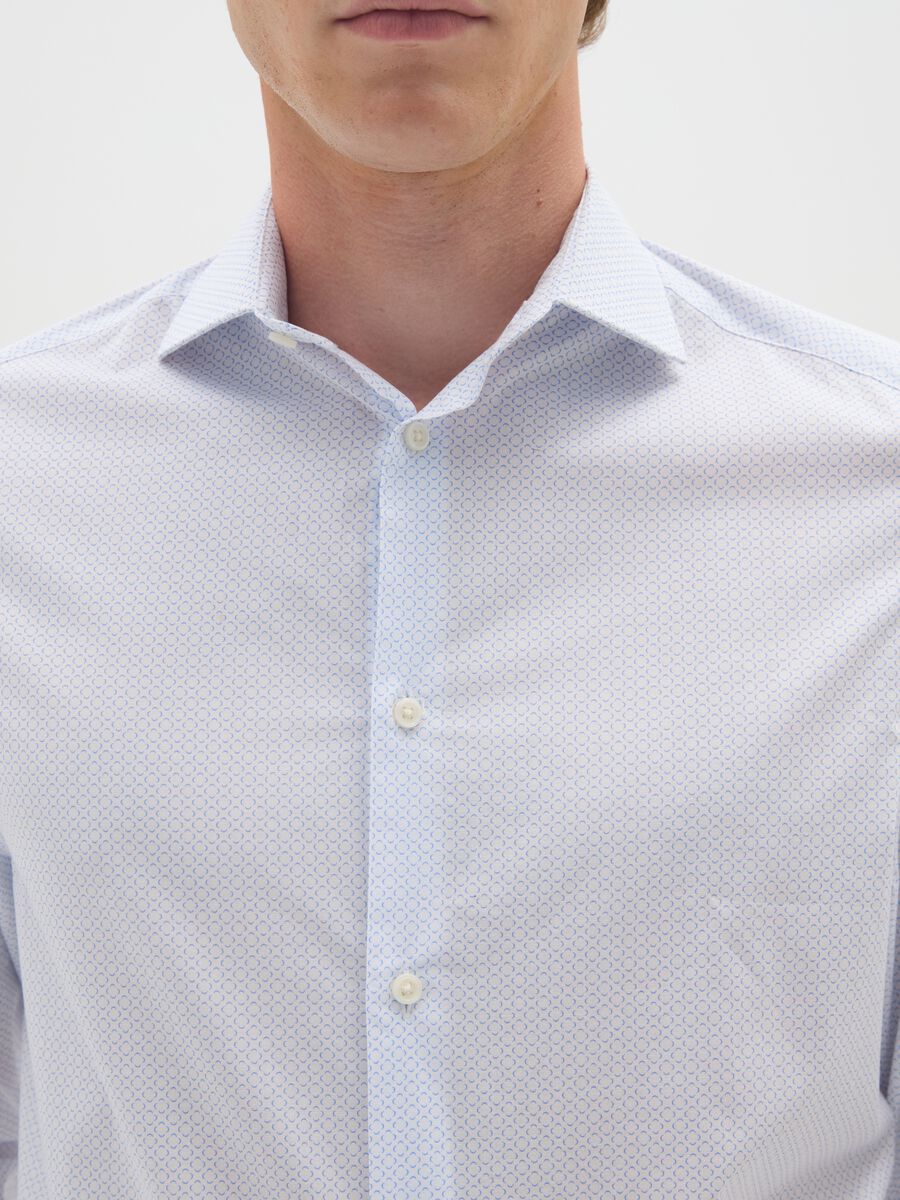 Blue Stretch Cotton Regular Fit Shirt_1