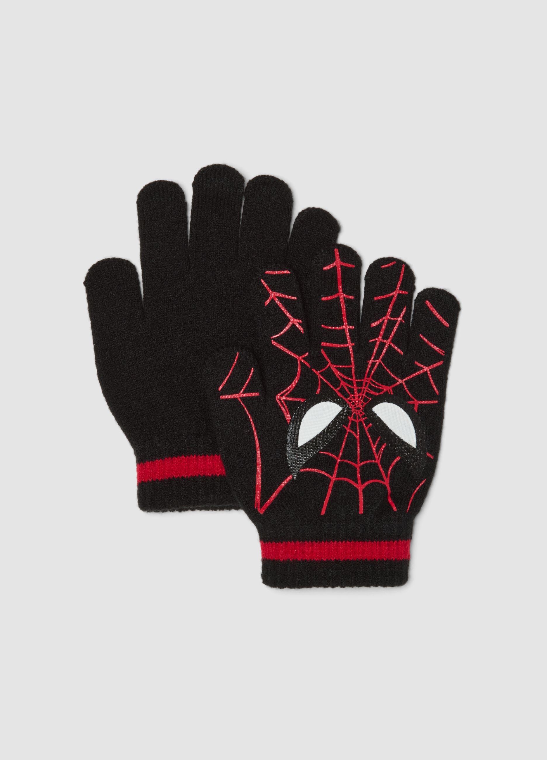 Guanti neri con stampa MARVEL Spider-Man