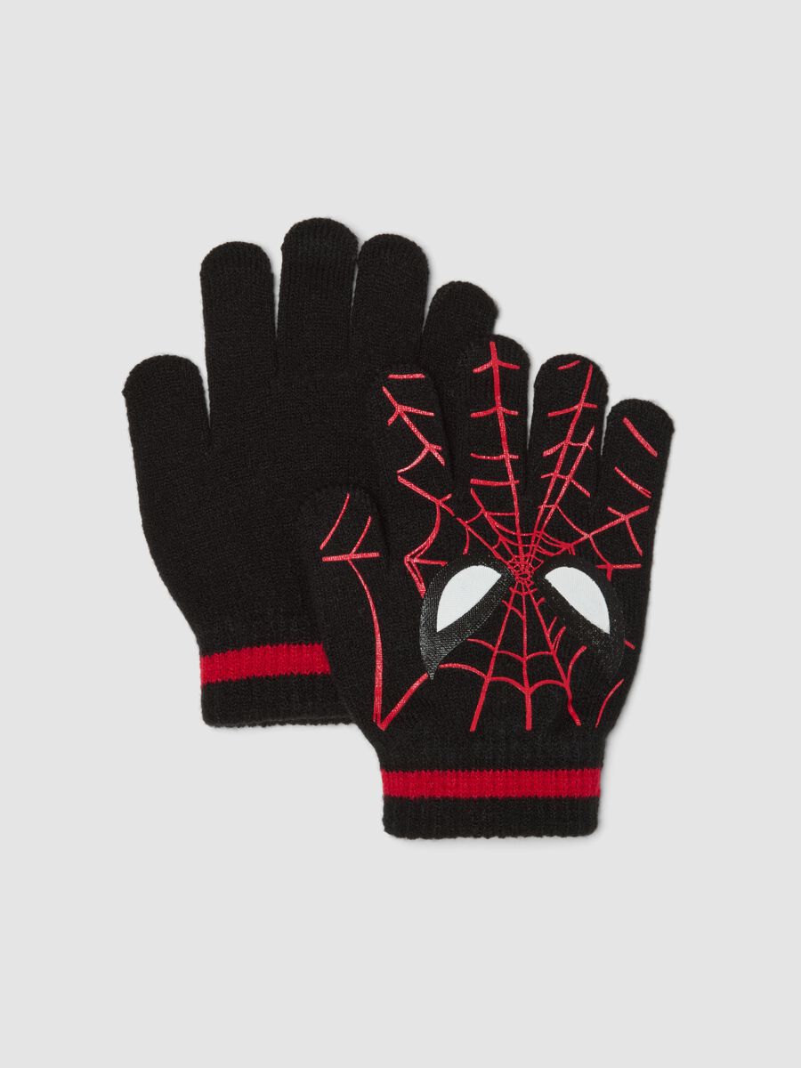 Guanti neri con stampa MARVEL Spider-Man_0
