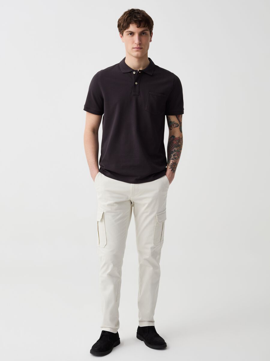 Cargo trousers in stretch cotton_0