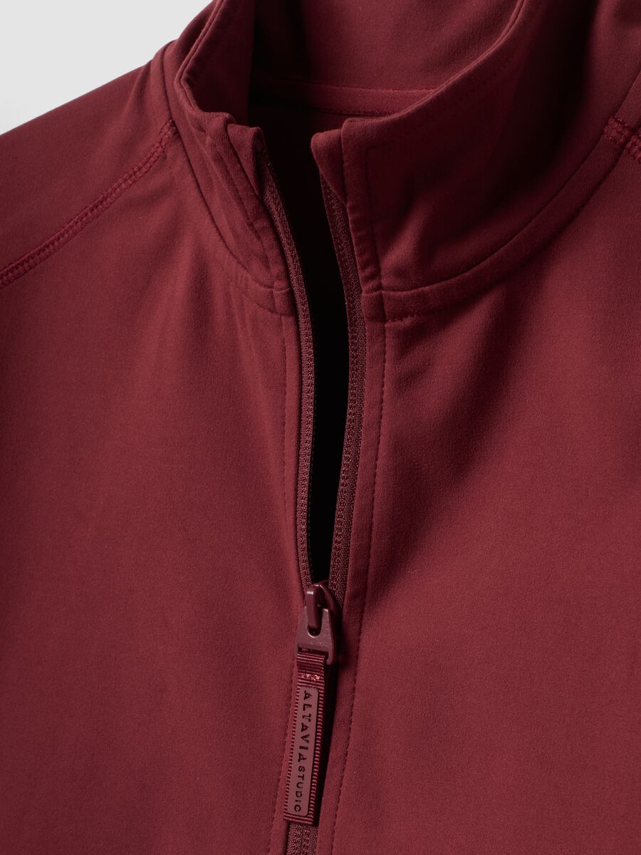 Red fitted full-zip jacket in stretch fabric &ndash; ALTAVIA STUDIO_8