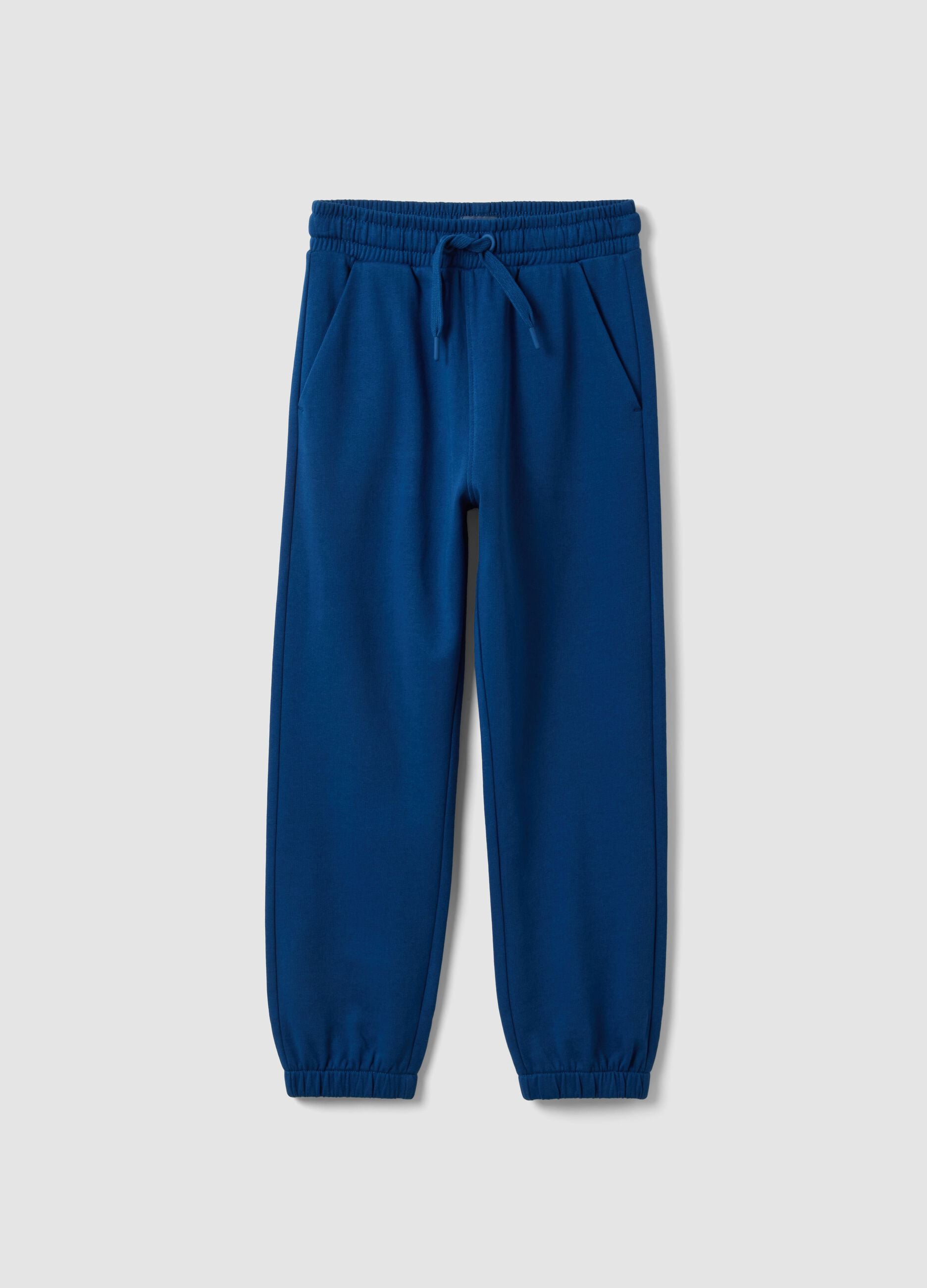 Blue organic cotton jogger trousers