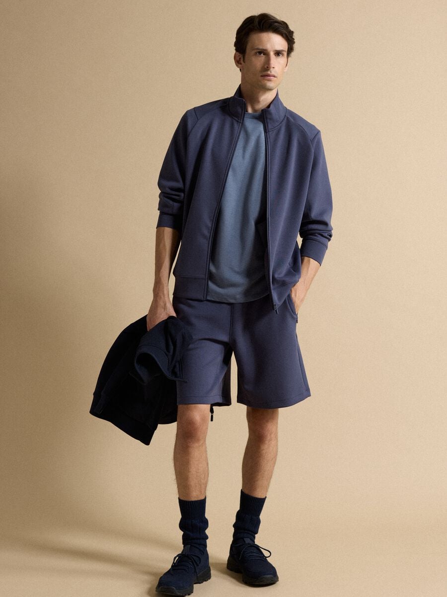 Breathable blue 2-way stretch shorts_0
