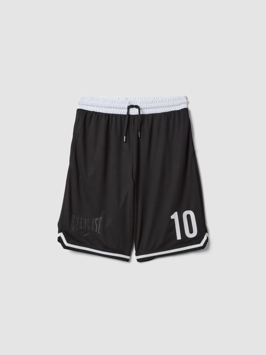 Pantaloncini neri con vita elasticizzata per ragazzo comfort fit_0
