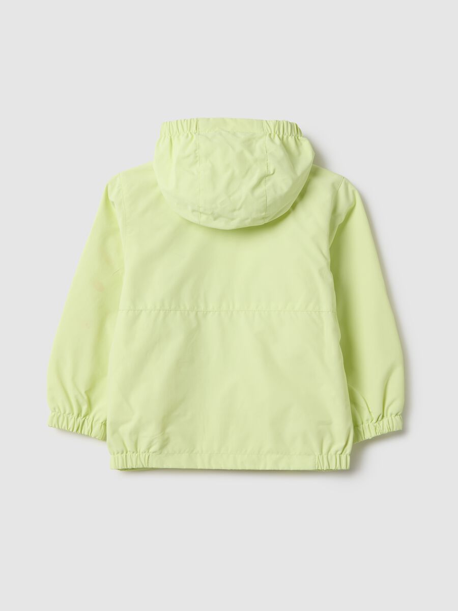 Yellow regular fit children's lightweight jacket with full zip and hood_1