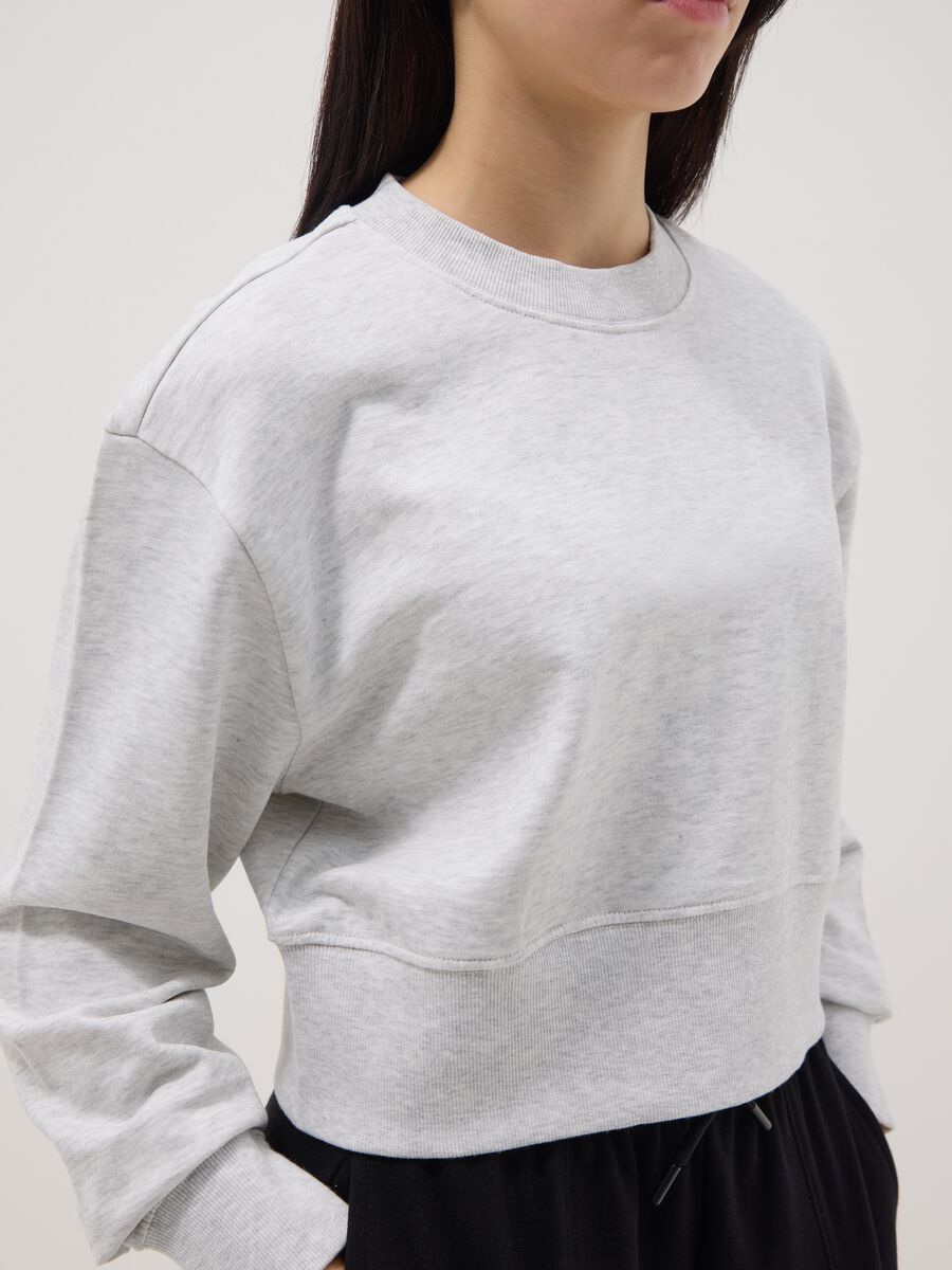 Grey pure cotton sweatshirt regular fit for girls_1