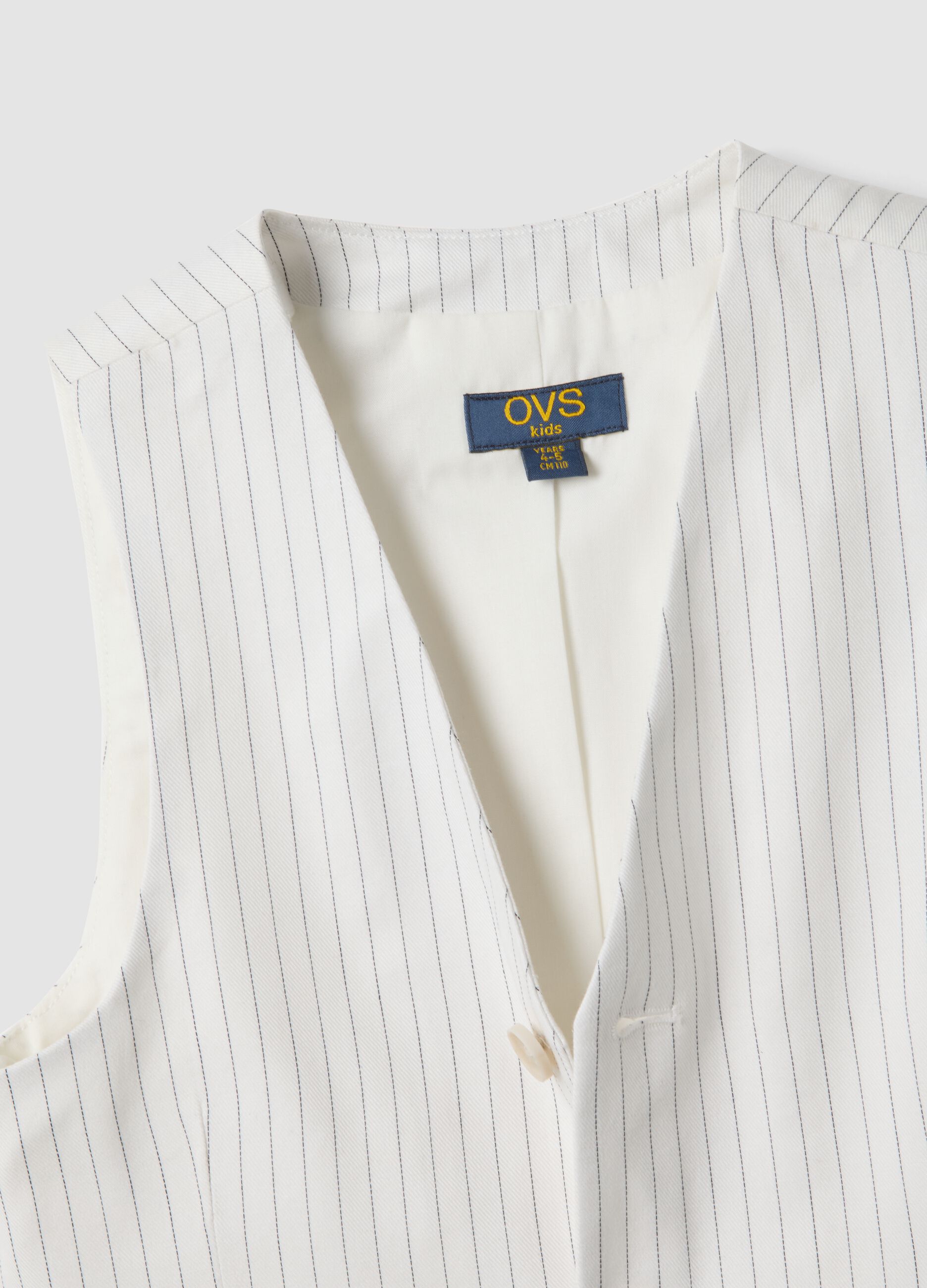 White pinstripe pure cotton waistcoat