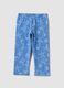 Girls&rsquo; skinny light blue stretch cotton leggings with prints_0